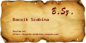 Bacsik Szabina névjegykártya